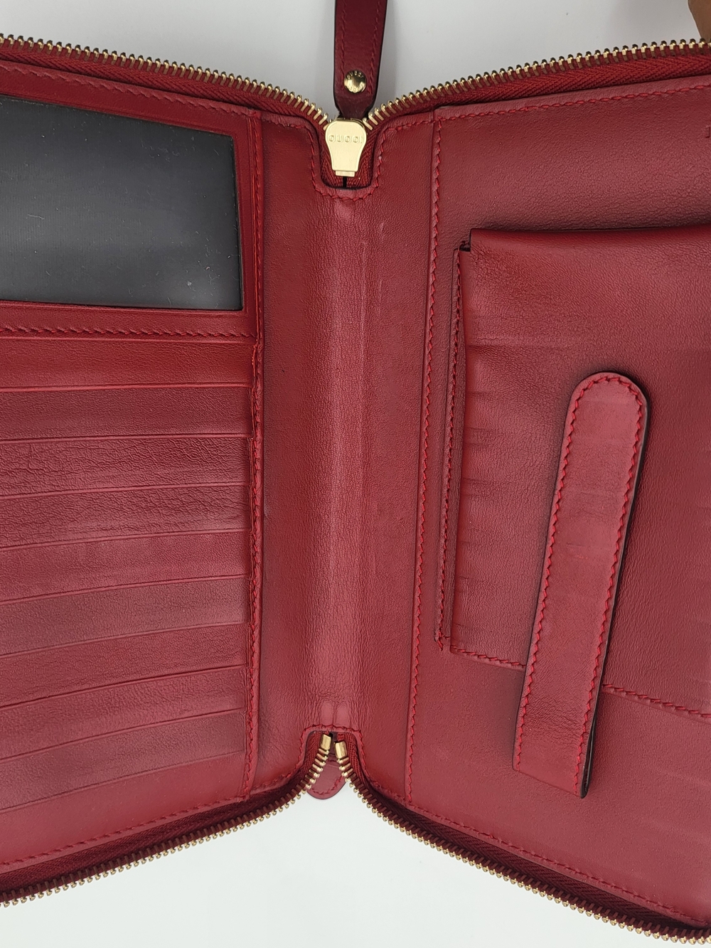 GUCCI Red Micro Guccissima Calfskin Leather Travel Wallet..Authentic... - Picture 8 of 16